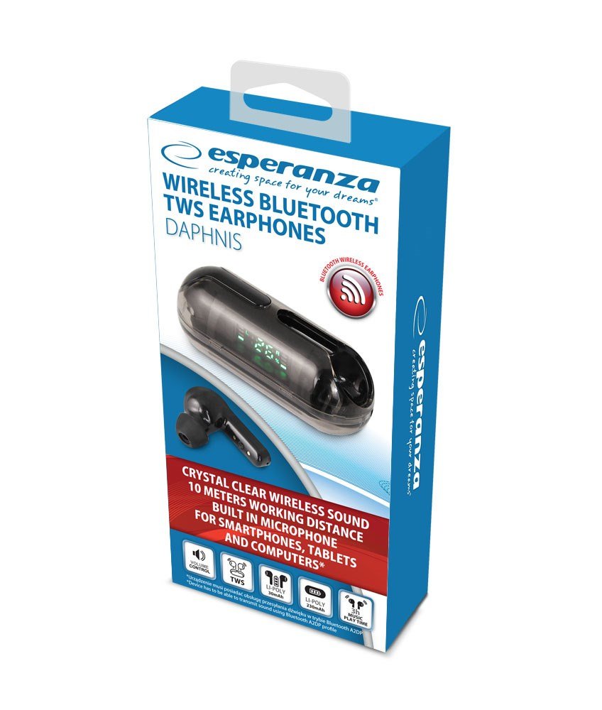 Esperanza EH239K Bluetooth-hovedtelefoner TWS Black #4