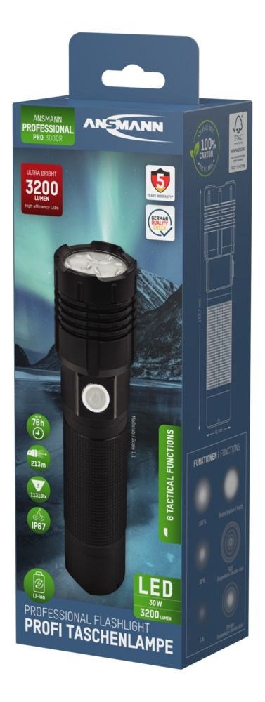 Ansmann Pro 3000R Torch Metal, 3x10W LED      1600-0445 #9