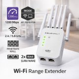 Qoltec 57068 WiFi 5 signalforst�rker | Repeater | Adgangspunkt | AC1200 | 6 antenner | 2x RJ45 | 128MB #8