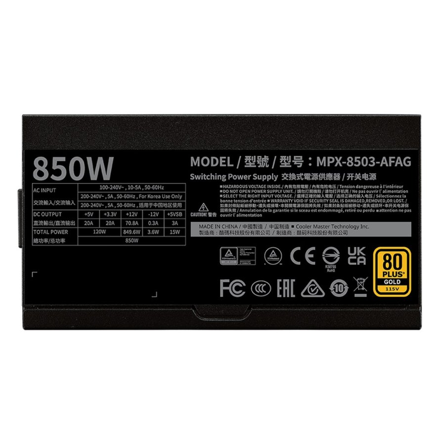 Cooler Master GX II Gold 850 ATX 3.1 enhed til str�mforsyning 850 W 24-pin ATX Sort #7