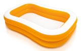 Intex 57181 swimmingpool til over jorden Oppustelig pool Rektangulr 600 L Orange, Hvid #1