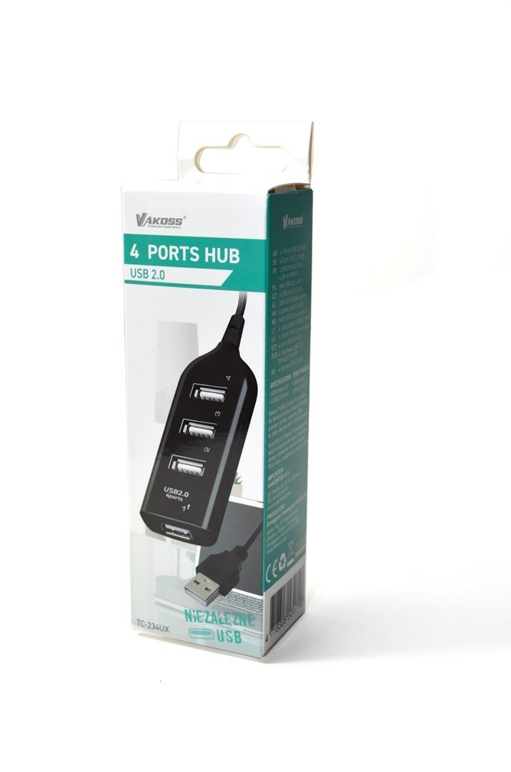 Vakoss TC-234UX interface hub USB 2.0 Sort #6
