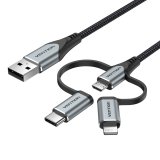 Vention CQJHF kabel til mobiltelefon Gr� 1 m USB A Lightning + micro-USB B + USB C #5