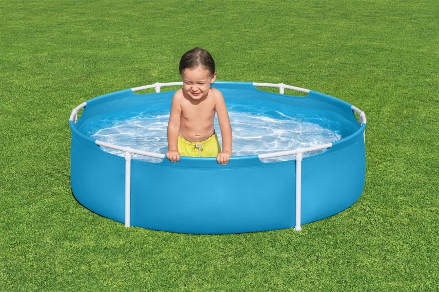 Bestway 56283 / 24 swimmingpool til over jorden Indrammet pool Rund Bl� #8