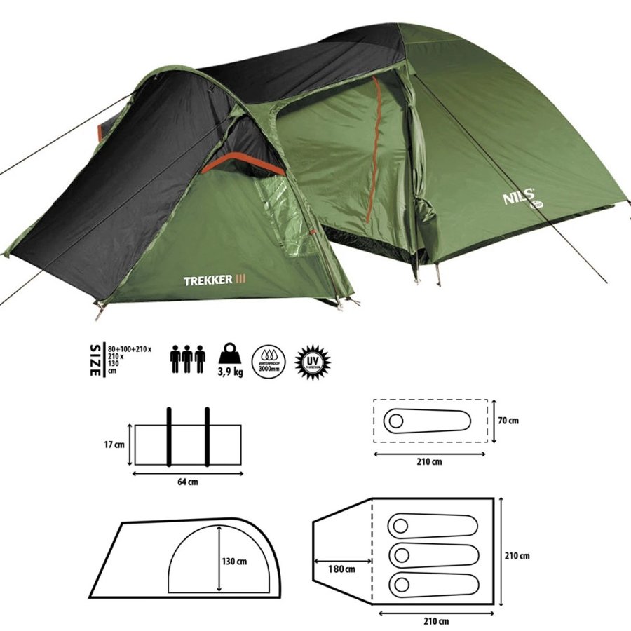 Campingtelt - Nils Camp NC6312 Trekker III #7