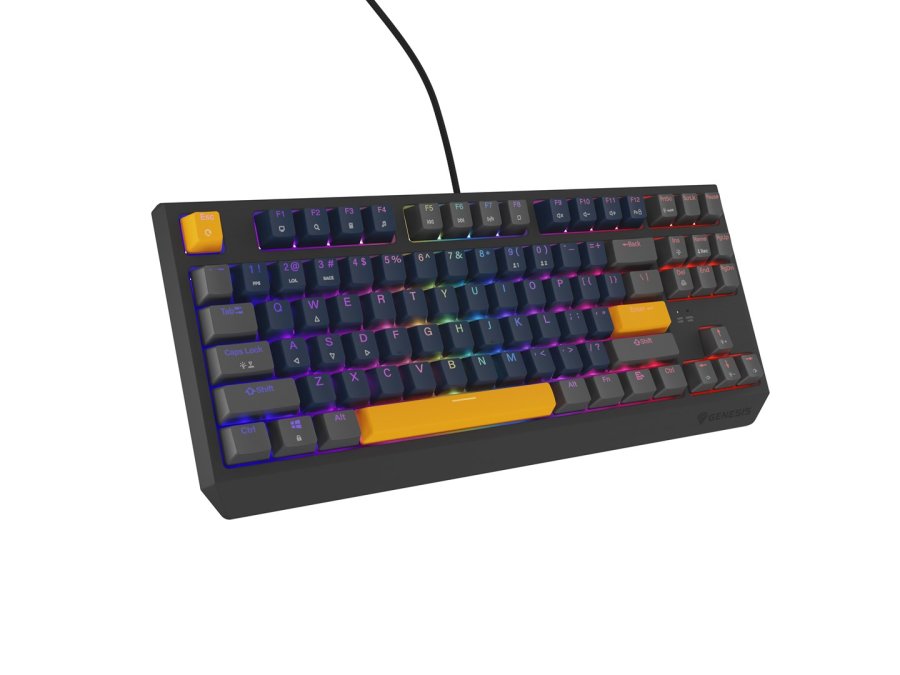 GENESIS THOR 230 TKL tastatur Spil USB + RF Wireless + Bluetooth QWERTY Sort, Bl, Gr, Orange #8