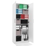 Arkivskab OLIV 2D 74x35x180 cm, hvid #7