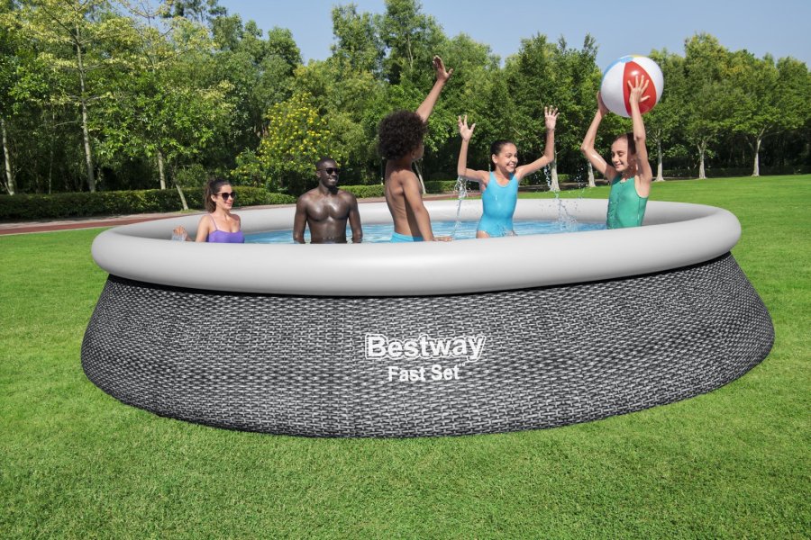 Bestway Fast Set 57313 swimmingpool til over jorden Indrammet pool Rund 9677 L Gr� #13