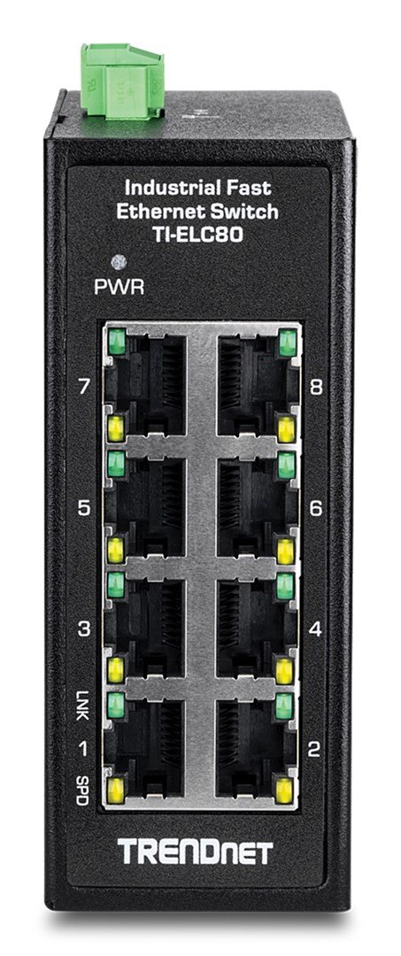 Trendnet TI-ELC80 netv�rksswitch Ikke administreret Fast Ethernet (10/100) Sort #3