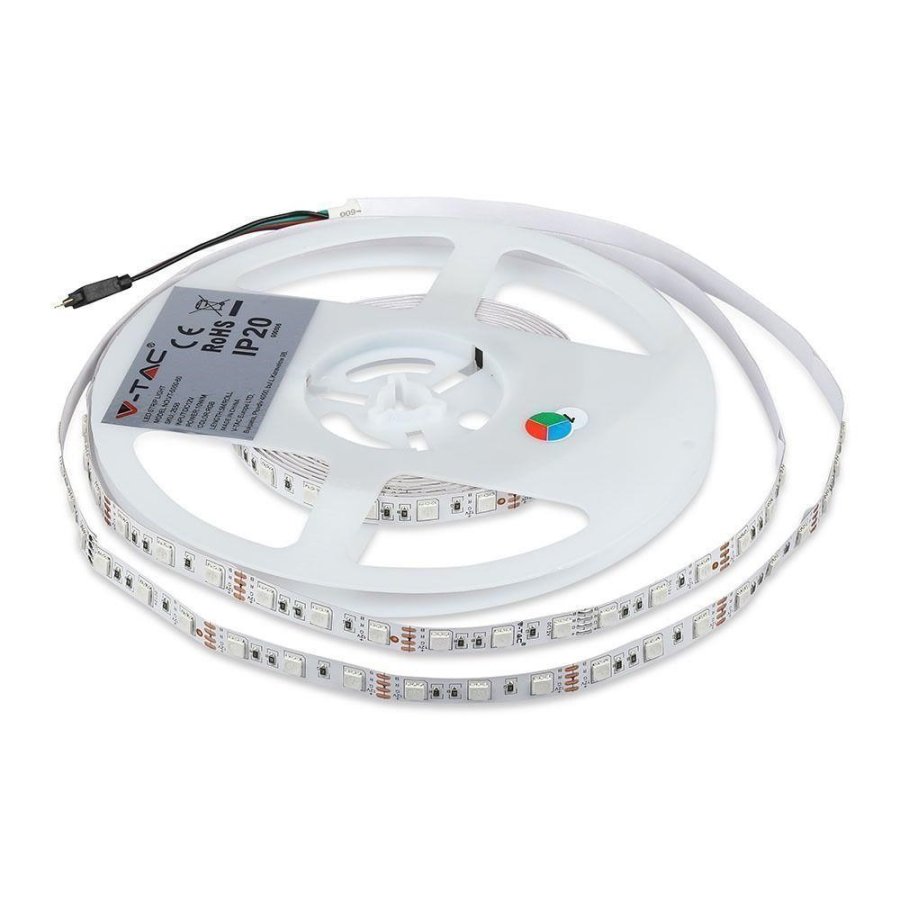LED-strimmel V-TAC VT-5050 60 IP20-RGB SMD5050 12V 230V IP20 10W/m 1000lm (SKU 2558) #1