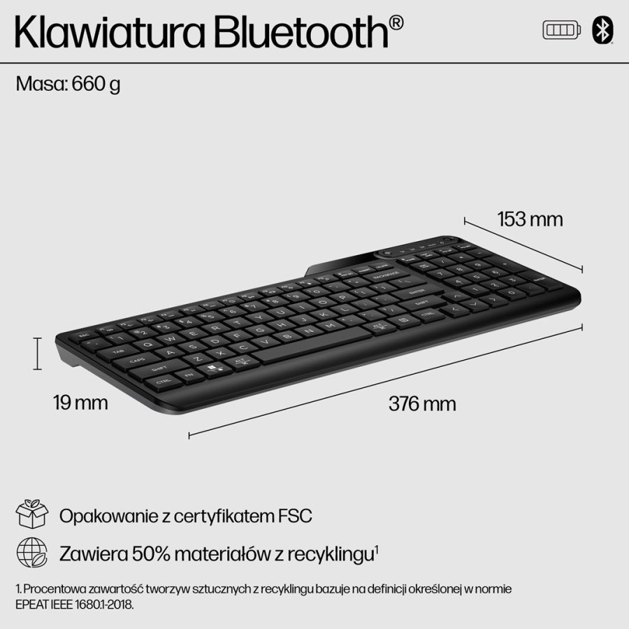 HP 460 Bluetooth-tastatur til flere enheder #2