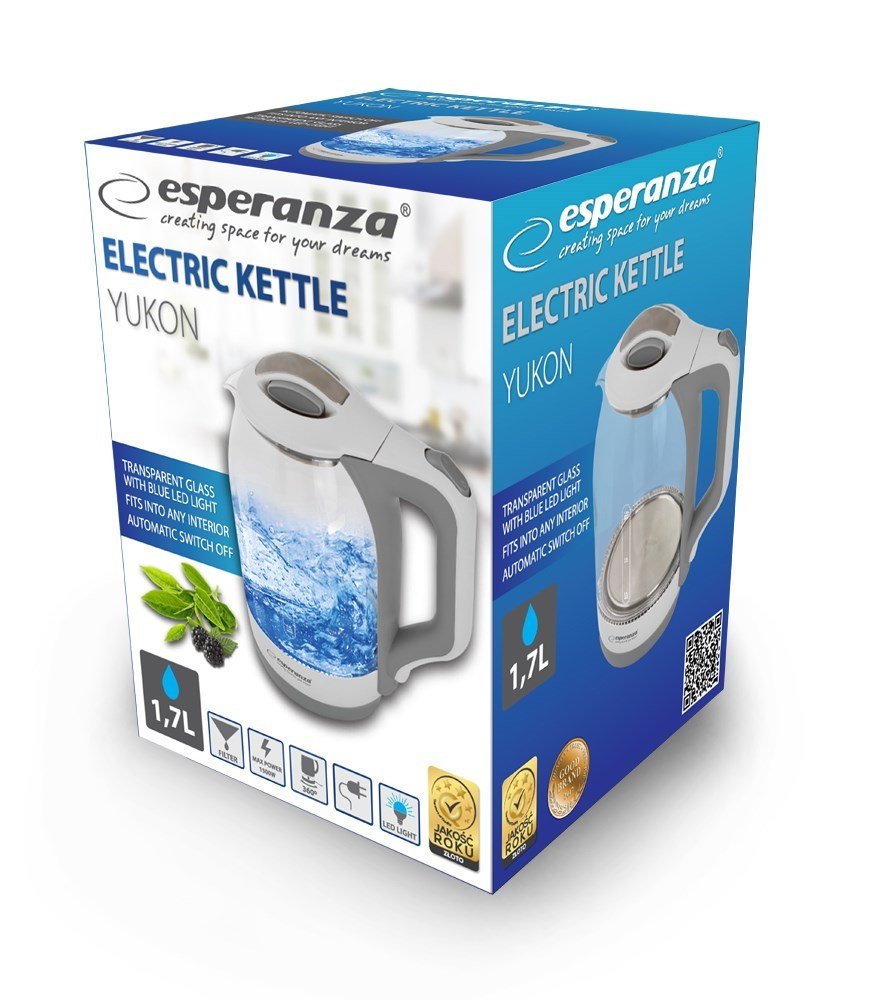 Esperanza EKK025W elkedel 1,7 L glas/hvid 1500 W #5