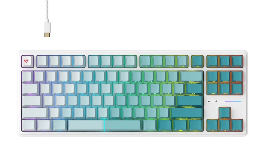Havit KB901L - Gaming-tastatur (hvidt og grnt) #1