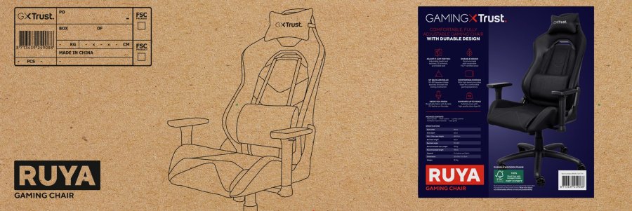 Trust GXT 714 RUYA Universal gamingstol Sort #7