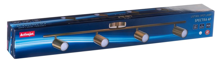 Activejet firedobbelt guld loftslampe SPECTRA spot strip GU10 til stuen #9