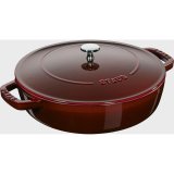STAUB Cast Iron Braising Pan with Lid 24 cm, Grenadine #4