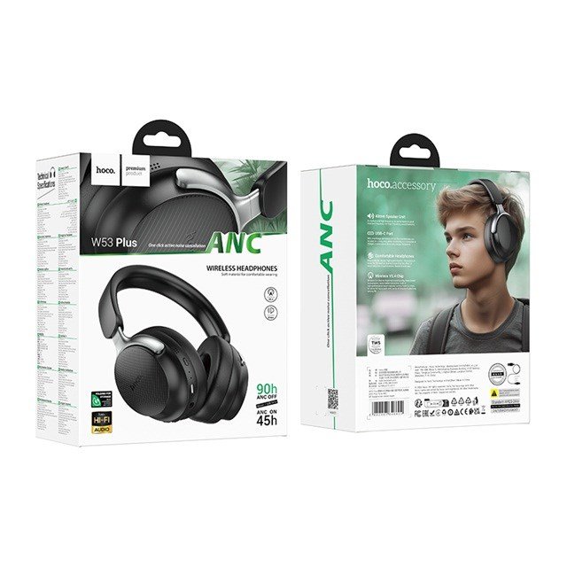 Hoco W53 Plus Tone Headset med ANC In-ear Trdls Bluetooth Sort #4