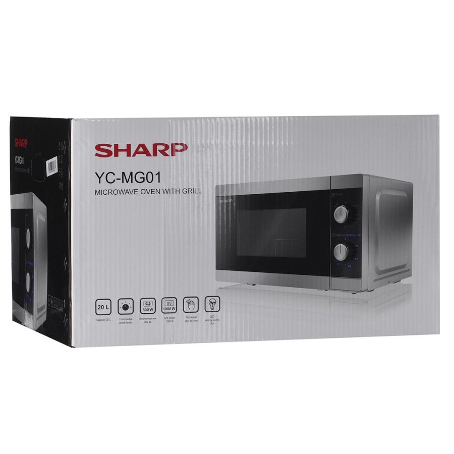 Sharp Home Appliances YC-MG01E-S mikroblgeovn Bordplade Kombination mikroovn 20 L 800 W Sort, Gr #6
