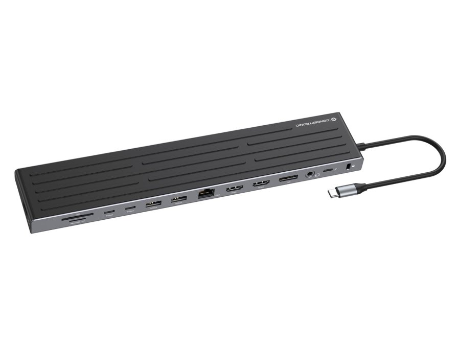Conceptronic DONN32B dockingstation Ledningsf�rt USB 3.2 Gen 1 (3.1 Gen 1) Type-C Gr�, S�lv #1