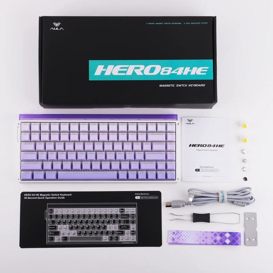 HERO84 HE White+Purple+Gradient+LIGHT JadeKing switch RGB AULA-tastatur #7