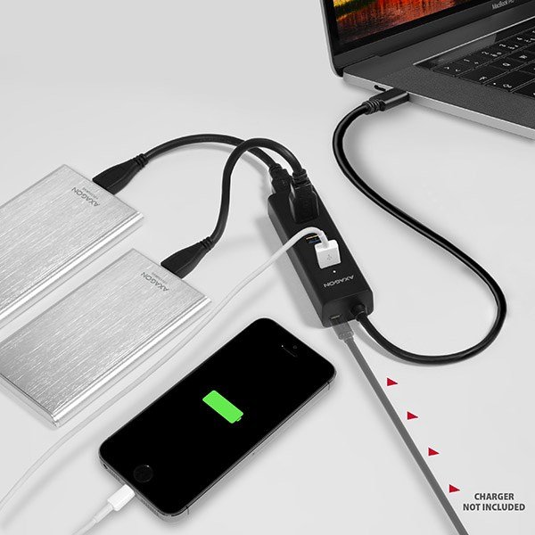 Axagon HUE-S2C interface hub USB 3.2 Gen 1 (3.1 Gen 1) Type-A 5000 Mbit/s Sort #11