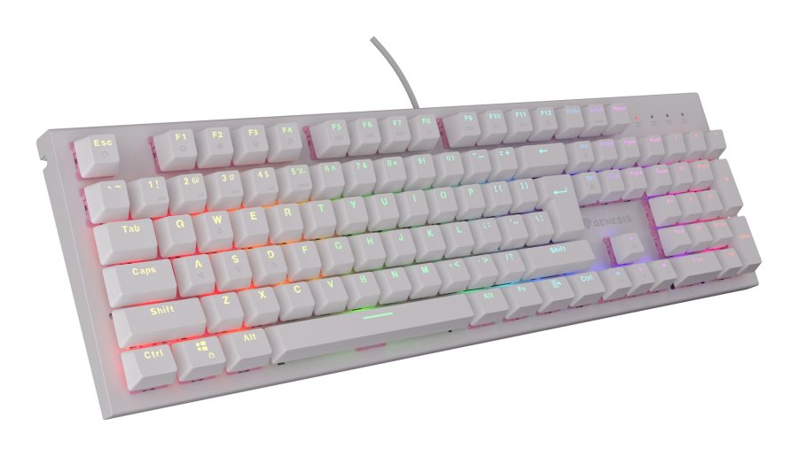 GENESIS Thor 303 tastatur Spil USB QWERTY US engelsk Hvid #1