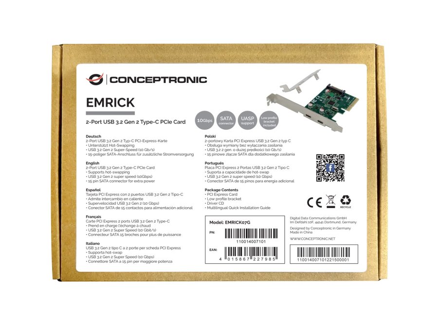 Conceptronic EMRICK07G interface-kort/adapter Intern USB 3.2 Gen 2 (3.1 Gen 2) #3