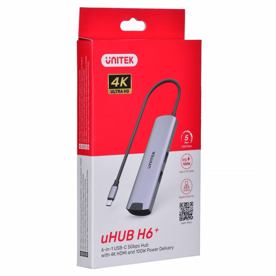 Unitek H1112F aktiv HUB USB-C 5 Gbps, HDMI RJ-45 PD 100 W #7