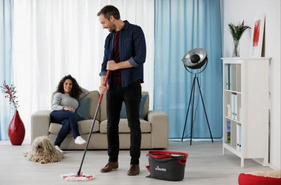 Mop with Bucket Vileda mop en steel Supermocio 3Action Hvid Rd Mikrofibre #13