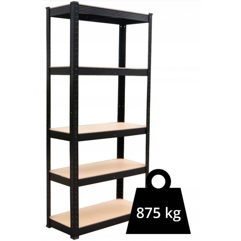 Topeshop REGA P9030 CZARNY lagerhylde til havevrktj Fritstende Galvaniseret stl, MDF #25