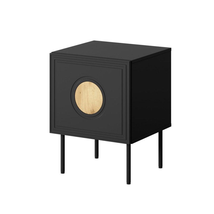 Sengebord 2 stk. PALAZZO 44,5x40x59 sort + egetr hndvrk #1