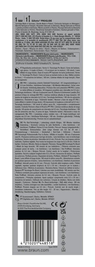 Braun BeardTrimmer 9 BT9421 sk�g trimmer Batteri 40 Sort #3