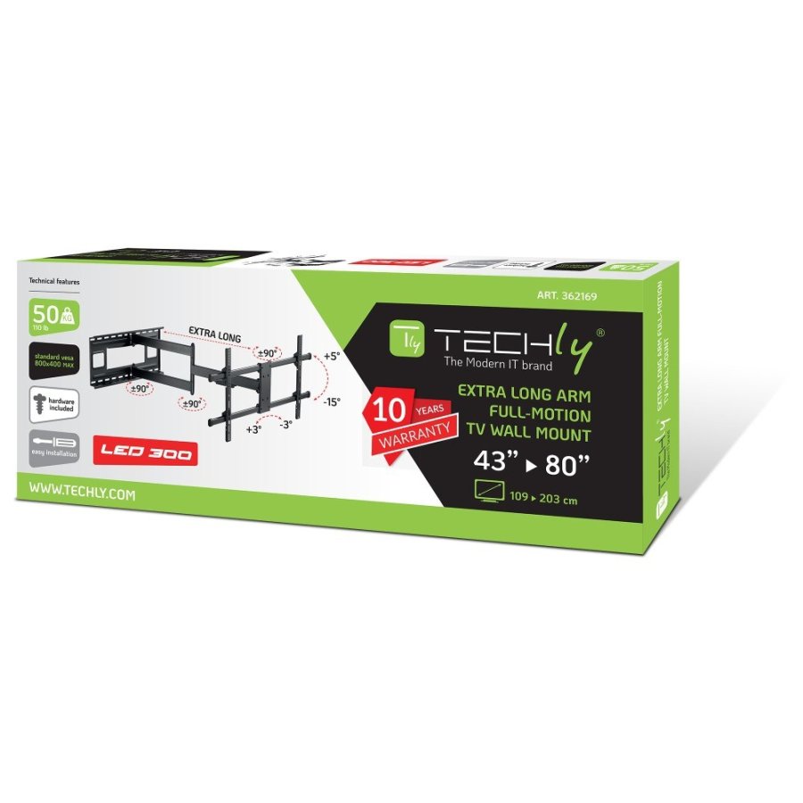 Techly ICA-PLB 490 tv-beslag 2,03 m (80