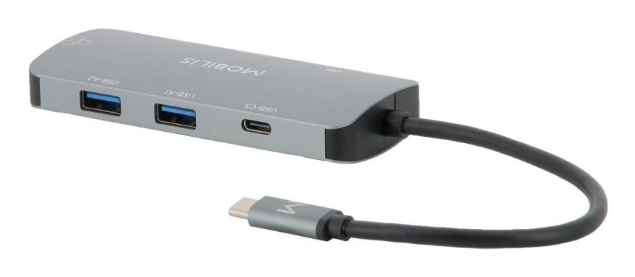 Mobilis 001382 dockingstation Ledningsf�rt USB 3.2 Gen 1 (3.1 Gen 1) Type-C Sort, Gr� #1