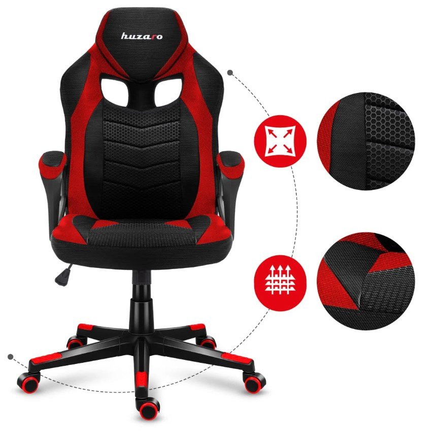 Huzaro FORCE 2.5 Red Mesh gaming-stol #12