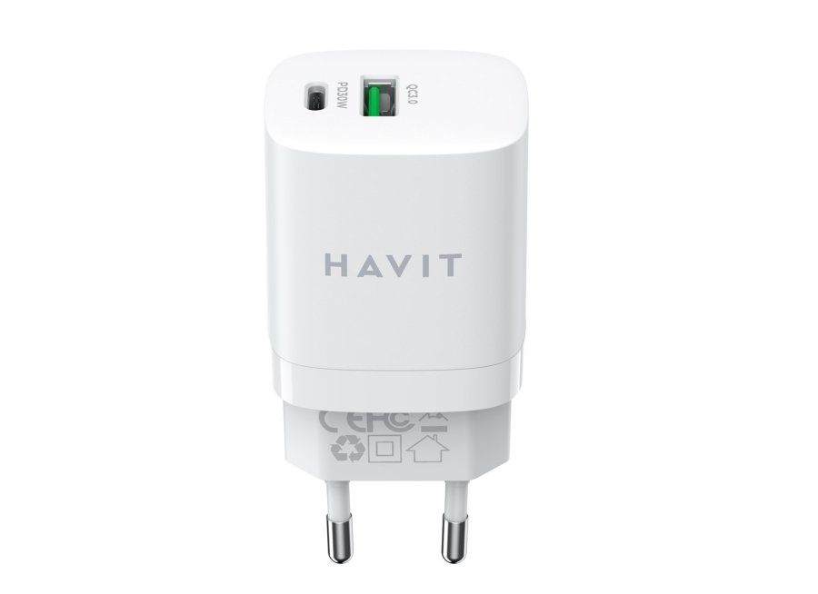 Havit UC30 EU - GaN rejseoplader med to porte 33 W, hvid #4