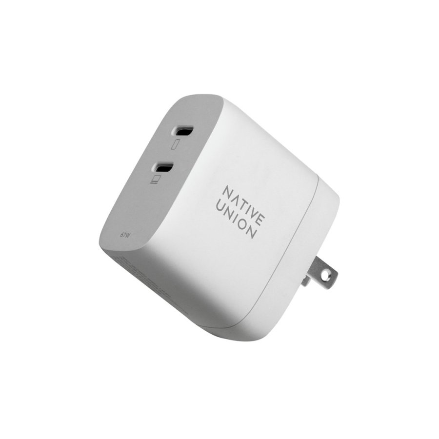 Native Union 67W Dual USB-C Fast GaN PD Wall Charger White #1