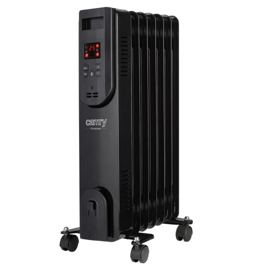 Elektrisk olievarmer med fjernbetjening CAMRY CR 7812, 7 finner, 1500 W sort #1