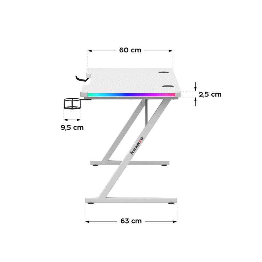 Huzaro Hero 2.5 Hvidt RGB-gamingbord #5