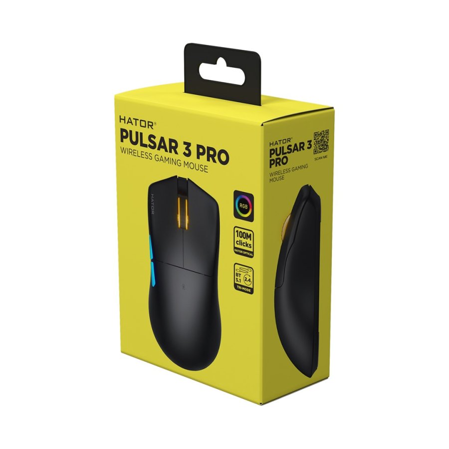 HATOR Pulsar 3 PRO Wireless mus Spil H�jre h�nd RF Wireless + Bluetooth + USB Type-A Optisk 30000 dpi #7
