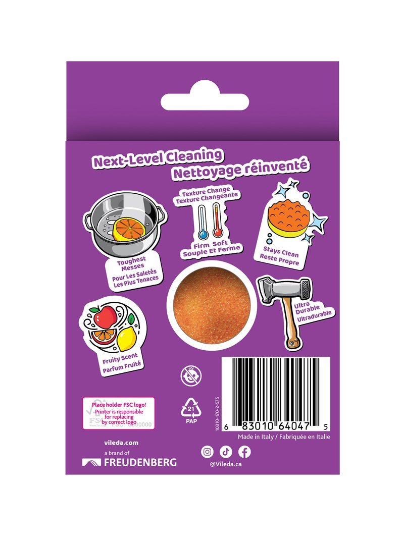 Vileda Punch skuresvamp, kraftig, orange, 1 stk. #5