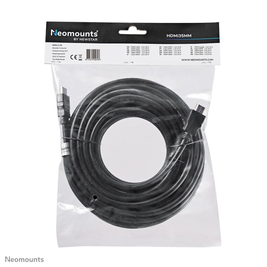 Neomounts HDMI35MM HDMI-kabel 10 m HDMI Type A (Standard) Sort #6