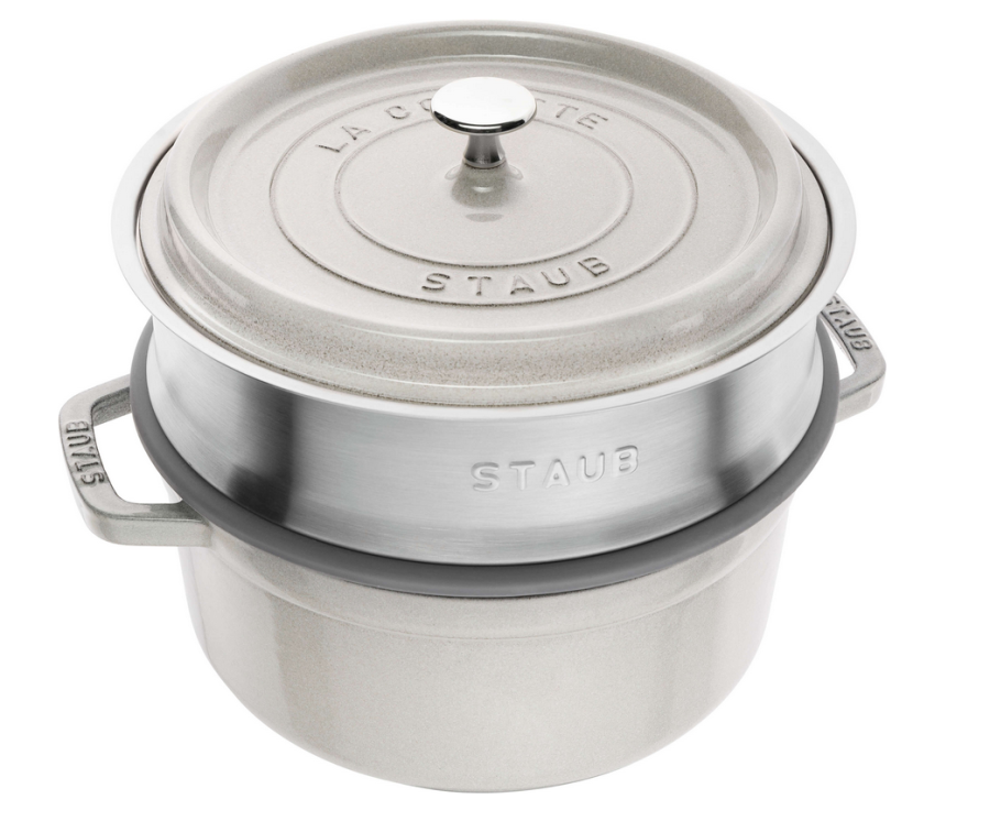STAUB La Cocotte stbejernsgryde med indsats 40508-822-0 - 3,8 ltr. hvid trffel #1