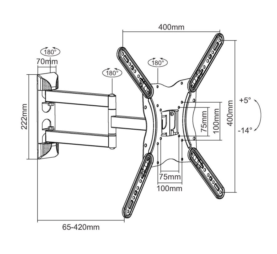 Equip 650407 tv-beslag 139,7 cm (55