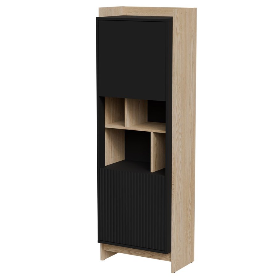 Cama PORTO 59x38x180 vitrineskab eg/sort #1