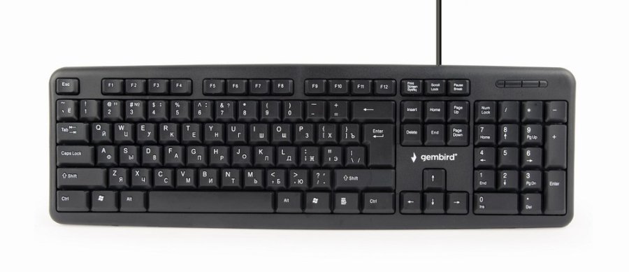 Gembird KB-U-103-RU tastatur Kontor USB QWERTY Engelsk, Russisk Sort #1