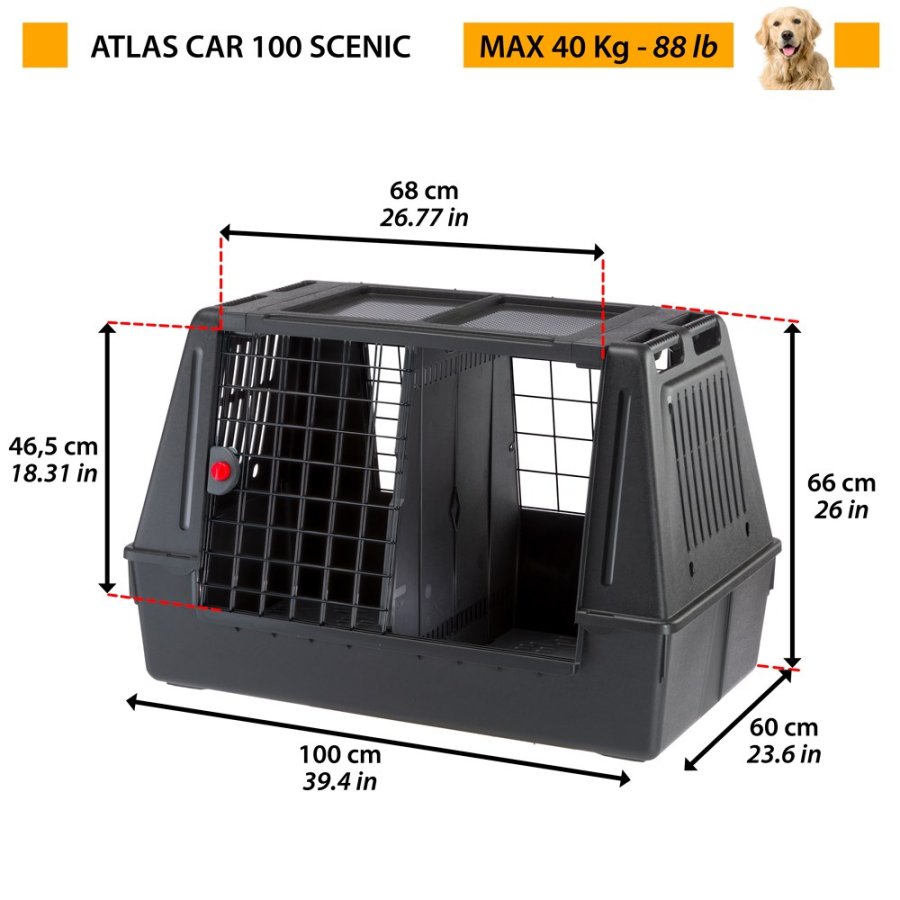 FERPLAST Atlas Car 100 Scenic, biltransport til dyr #2