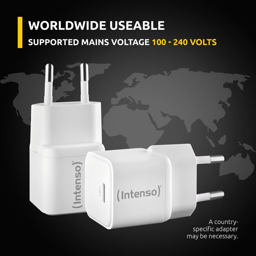 Intenso 7803032 oplader til mobil enhed Strmbank, Tablet, Telefon, Universel Hvid Vekselstrm Hurtig opladning Indendrs #7