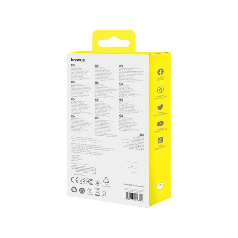 Baseus P10059001113-00 Lithium-polymer (LiPo) powerbank 10000 mAh Trdls opladning Sort #10