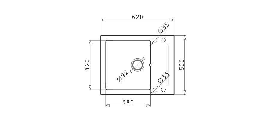 Pyramis Sink Mido 62X50 1B 1D Black #4